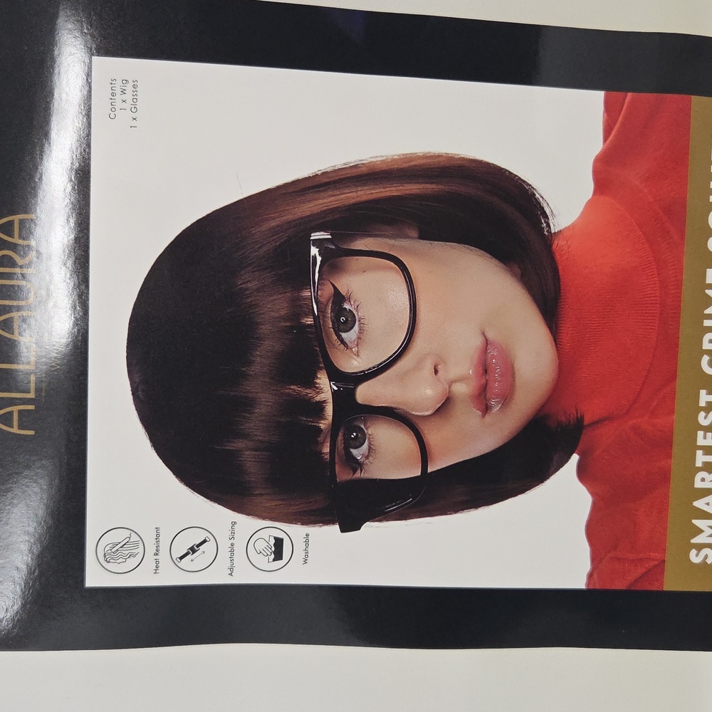 Velma Wig - Brown Bob Wig with Glasses